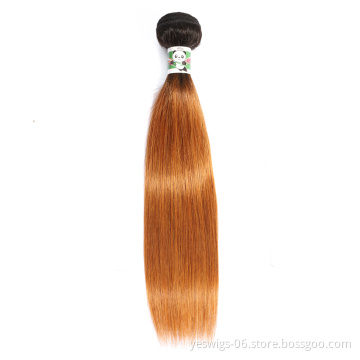 Yeswigs Ombre Hair Bundles Pre Colored 10A Quality Hair 1b-30# Human Cuticle Aligned Ombre Virgin Brazilian Human Hair Extension